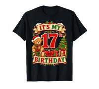It's My 17th Birthday Christmas Bear Santa 17 Years Old T-Shirt