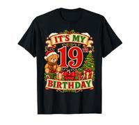 It's My 19th Birthday Christmas Bear Santa 19 Years Old T-Shirt