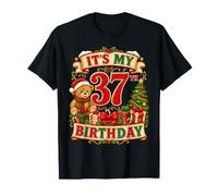 It's My 37th Birthday Christmas Bear Santa 37 Years Old T-Shirt