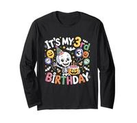It's My 3rd Birthday Squelette Halloween pour Tout-Petit garçon Fille Manche Longue