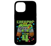 It's My 4th Birthday Boy Gamer Creepin' Into 4 Gamer Pixel Coque pour iPhone 15