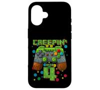It's My 4th Birthday Boy Gamer Creepin' Into 4 Gamer Pixel Coque pour iPhone 16