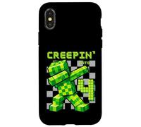 It's My 4th Birthday Boy Gamer Creepin' Into 4 Gamer Pixel Coque pour iPhone X/XS