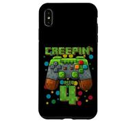 It's My 4th Birthday Boy Gamer Creepin' Into 4 Gamer Pixel Coque pour iPhone XS Max
