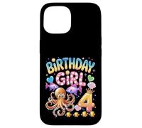 It's My 4th Birthday Octopus 4 Year Old Party Garçons Filles Coque pour iPhone 15