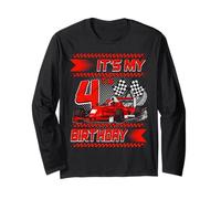 It's My 4th Birthday Race Car Party Outfit 4 Year Old Boys Manche Longue