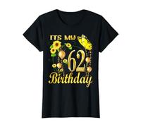 It's My 62th Birthday 62 Year Old Girl Tournesol Papillon T-Shirt