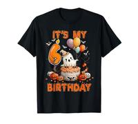 It's My 6th Birthday Cute Ghost Boo 6 Years Old Halloween T-Shirt
