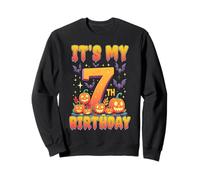 It's My 7th Birthday Party 7 Year Old Kids Halloween Pumpkin Sweatshirt