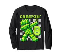 It's My 8th Birthday Boy Gamer Creepin' Into 8 Gamer Pixel Manche Longue