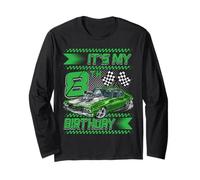 It's My 8th Birthday Race Car Party Outfit 8 Year Old Boys Manche Longue