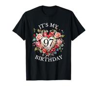 It's My 97th Birthday Rose Flower 97 Year Old Women Birthday T-Shirt