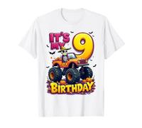 It's My 9th Birthday Boy Skeleton Monster Truck Halloween T-Shirt