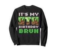 It's My 9th Birthday Bruh Pixel Gamer 9 Bday Gaming Boys Kids Sweatshirt