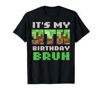 It's My 9th Birthday Bruh Pixel Gamer 9 Bday Gaming Boys Kids T-Shirt