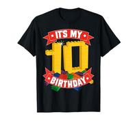 It's My Birthday 10 Years Old Block Building Boys T-Shirt