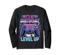 It's My Birthday Boy Time to Level Up Jeu vidéo Cadeau Garçon Manche Longue