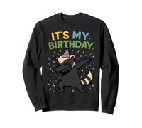 It's My Birthday Dabbing Honey Badger Groovy Rainbow Vibes Sweatshirt