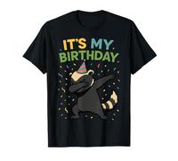 It's My Birthday Dabbing Honey Badger Groovy Rainbow Vibes T-Shirt
