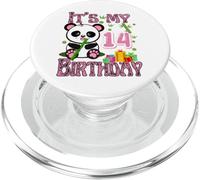 It's My Birthday Girl Panda 14 Years Old Girls PopSockets PopGrip pour MagSafe