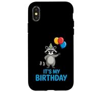It's My Birthday Kawaii Bored Racoon Coque pour iPhone X/XS