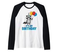 It's My Birthday Kawaii Racoon Manche Raglan