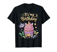 It's My Birthday Queen Unicorn Cupcake Fête d'anniversaire T-Shirt