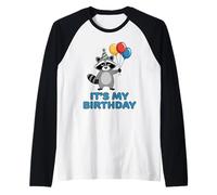 It's My Birthday Racoon Manche Raglan
