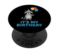 It's My Birthday Racoon PopSockets PopGrip Adhésif