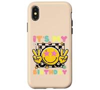 It's My Birthday Smile Happy Peace Rétro Groovy Femme Homme Enfant Coque pour iPhone X/XS