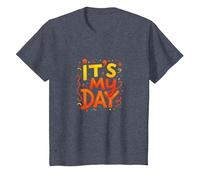 It's My Day Celebration Typographie Art, Anniversaire Fille T-Shirt, Enfant, Bleu Chiné, 2 Ans