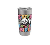 « It's My Sidter's Birthday Panda Family Bday » Gobelet isotherme en acier inoxydable double paroi