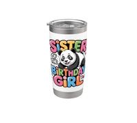 « It's My Sidter's Birthday Panda Family Bday » Gobelet isotherme en acier inoxydable double paroi