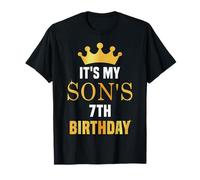 It's My Son's 7th Birthday Funny 7 Years Old Golden Bday T-Shirt
