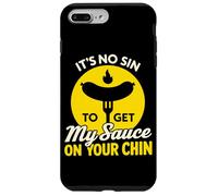 It's No Sin to Get My Sauce on Your Chin Funny BBQ Meat Lover Coque pour iPhone 7 Plus/8 Plus