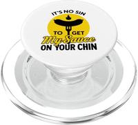 It's No Sin to Get My Sauce on Your Chin Funny BBQ Meat Lover PopSockets PopGrip pour MagSafe