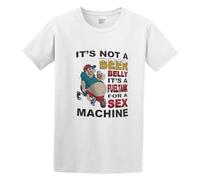 It's Not A Beer Belly It's A Fuel for A Sex Machine Humor Gift Ideas for Beer Lovers Men's T-Shirt Unisex White Cotton Hip Hop Print Tee Shirts M