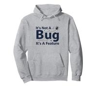 It's Not A Bug It's A Feature - Humour Programmeur Sweat à Capuche, Unisexe pour Adultes, Gris Chiné, XXL