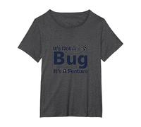 It's Not A Bug It's A Feature - Humour Programmeur T-Shirt, Femme Grandes Tailles, Chiné Foncé, 1X