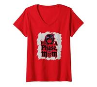It's Not A Phase Mom Elder Emo Gothic Rebel Nostalgia T-Shirt avec Col en V, Femme, Rouge, XL