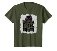 It's Not A Phase Mom Elder Emo Gothic Rebel Nostalgia T-Shirt, Enfant, Olive, 3 Ans