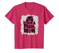 It's Not A Phase Mom Elder Emo Gothic Rebel Nostalgia T-Shirt, Enfant, Rouge Chiné, 2 Ans