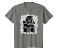 It's Not A Phase Mom Elder Emo Gothic Rebel Nostalgia T-Shirt, Enfant, Vert Kaki chiné, 10 Ans