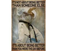 It'S Not About Being Better Than Someone Else Décoration murale de cuisine Décoration murale Affiche en métal 20,3 x 30,5 cm