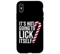 It's Not Going to Lick Itself Funny Candy Cane Christmas Coque pour iPhone X/XS