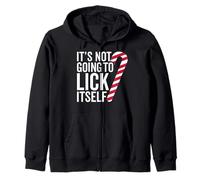 It's Not Going to Lick Itself Funny Candy Cane Christmas Sweat à Capuche
