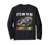 It's Ok to Be Different Autism Racing Car Awareness Manche Longue