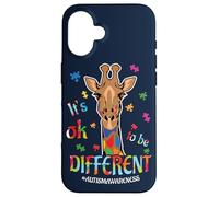 It's Ok to Be Different Girafe Puzzle Sensibilisation à l'Autisme Coque pour iPhone 16