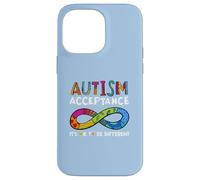 It's Ok to Be Different Symbole de l'infini Acceptation de l'Autisme Coque pour iPhone 14 Pro Max