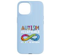 It's Ok to Be Different Symbole de l'infini Acceptation de l'Autisme Coque pour iPhone 15